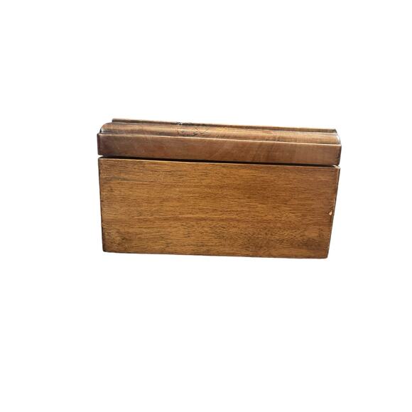 Vintage Primitive Hand Carved Flower Wooden Trinket Jewelry Box Hinged Heavy 12" - Picture 9 of 15